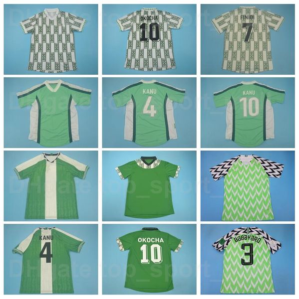 

national team 1986 1994 1995 1998 retro okocha soccer jersey vintage finidi kanu okoro okechukwu dayo ojo amokachi osas ikpeba green footbal, Black;yellow
