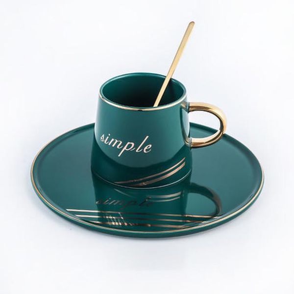 

конденсированный кофе золотой rim керамическая кубок кубок тумблер чашки чашки и блюдце набор соевое молоко двигайтесь на пьющих кружки круж