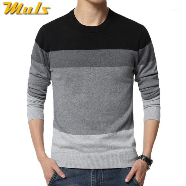 

2021 brand muls 100% cotton mens sweaters striped sweaters male pullover jersey man autumn winter knitwears fashion jumpers boy1, White;black