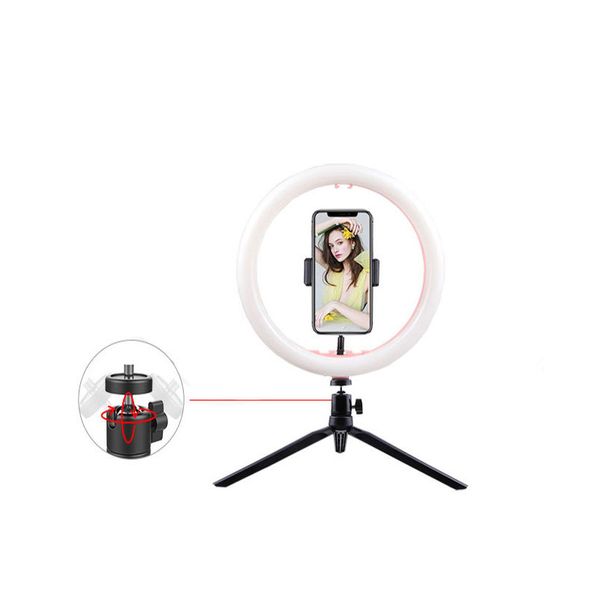Illuminazione ad anello per selfie con luce ad anello a LED per supporto per clip per treppiede per telefono Youtube Luci per trucco con spina USB da studio