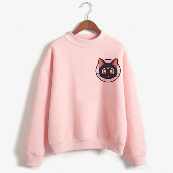 

sailor moon harajuku kawaii anime hoodies women ullzang korean style cute funny cartoon sweatshirts 90s aesthetic hoody female, Black