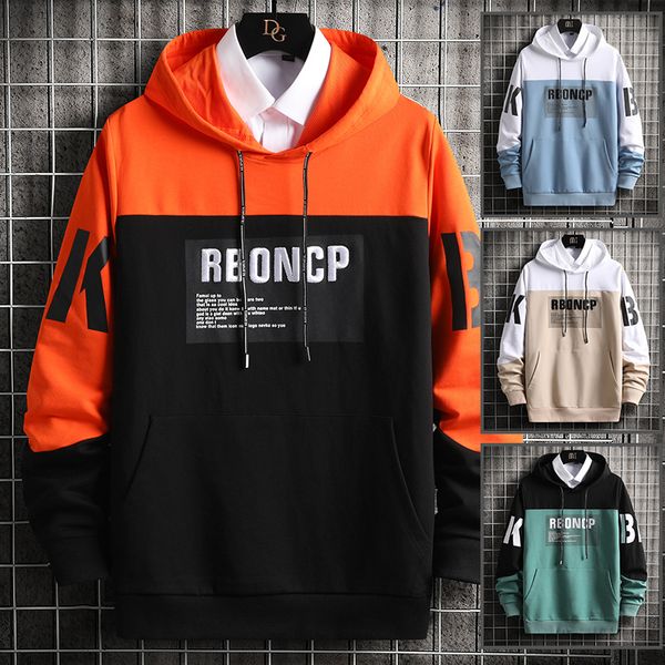 

spring autumn fashion men's hoodies pullover sweatshirt men clothing hoodie print letter casual hoodie men, Black