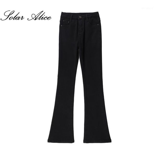 

2020 women winter mid-high waist flare trousers blue black plus size velvet worm boot cut jeans casual flare pant1