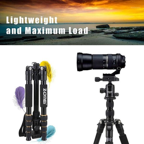 

zomei lightweight portable q666 professional travel camera tripod monopod aluminum ball head compact for digital slr dslr camera1