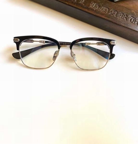 

black silver half rim eyeglasses frame optical eyeglasses frames 53-19-145 men fashion sunglasses frames with box