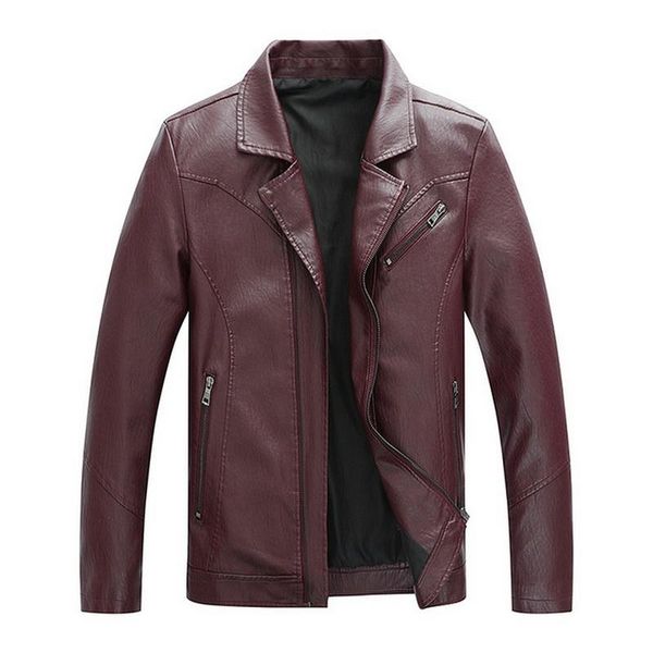 

vxo men brand new casual motorcycle leather jacket coat men pu leather jackets jaqueta de couro masculina coats, Black