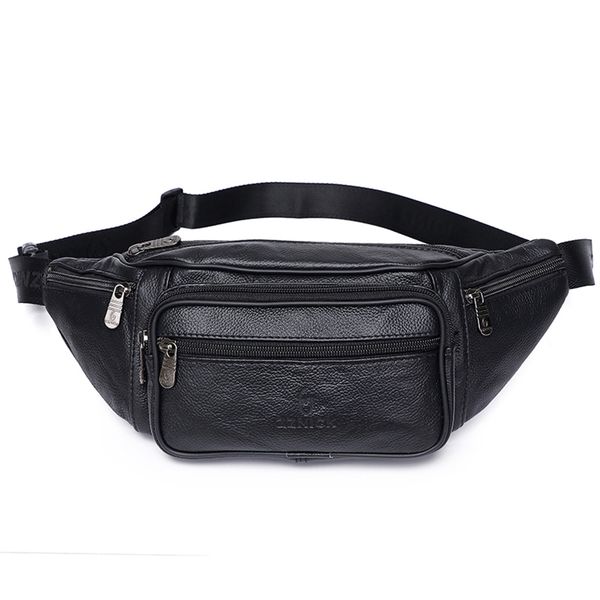 

men's waist packs male genuine leather fanny belt bag phone pouch s travel male small 220216
