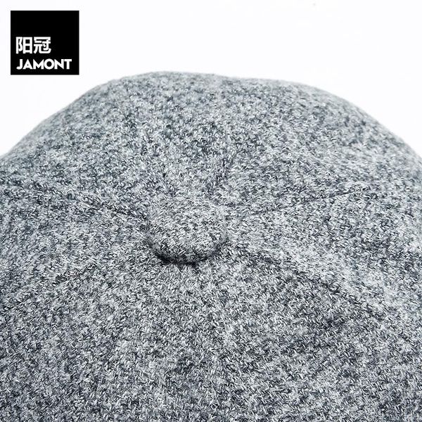 

jamont новые винтажные новостные шапки осень осень зимняя кепка для мужчин женские козырек шляпы восьмиугольные твердые артистки шляпа брита, Blue;gray