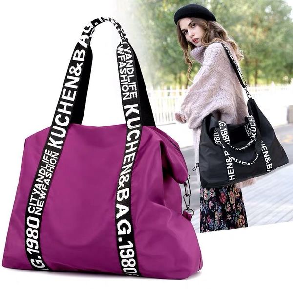 

new bag woman travel bag black pink sequined shoulder women ladies weekend portable travel waterproof big