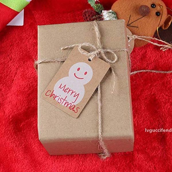 

factory7xr3kraft tag christmas happy paper ornaments merry 100pcs/lot decorations for home party faovrs xmas trees decor
