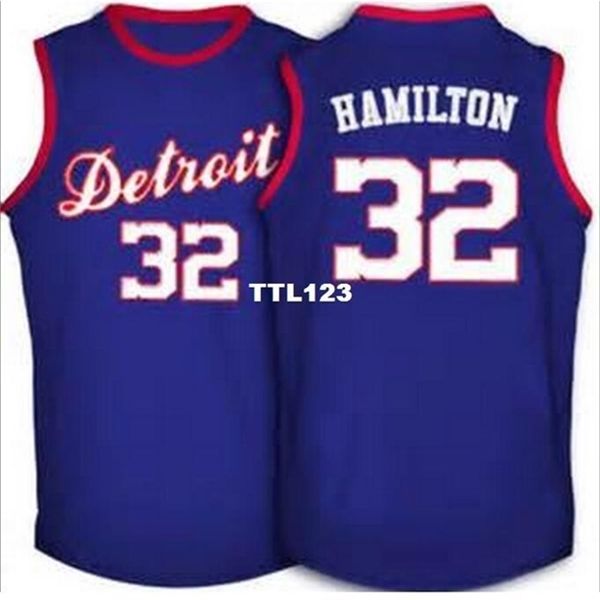 

vintage #32 richard hamilton round neck mesh fabric embroidery jersey size s-4xl or custom any name or number college jersey, Black