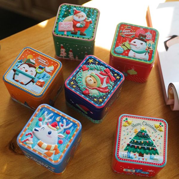 

1 pc christmas candy box chocolate biscuit container storage organizer for wedding random pattern