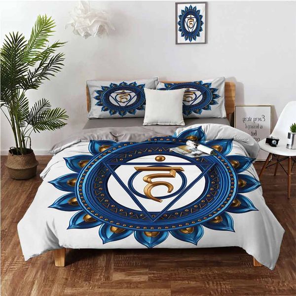 

vintage style power sign graphic center of vital energy cosmos meditationbedding 3-piece set