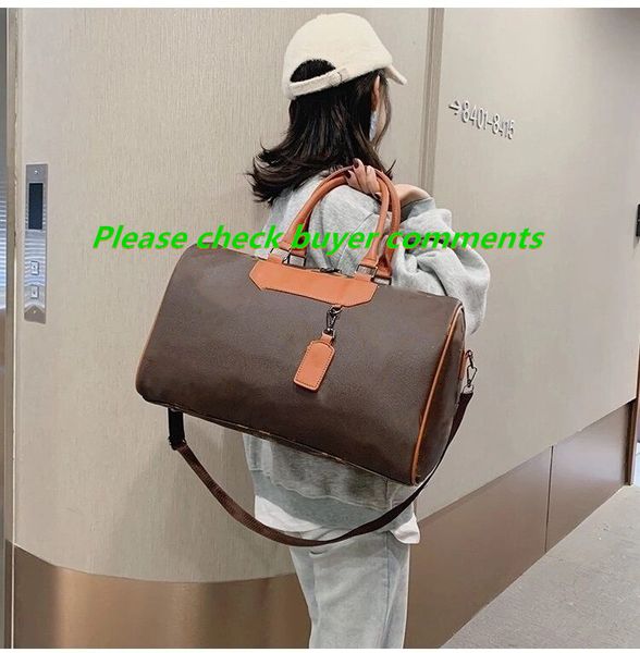 

travel bag mens women travel luggage bag real leather canvas european and american waterproof fashion messenger shoulder crossbody tote bag