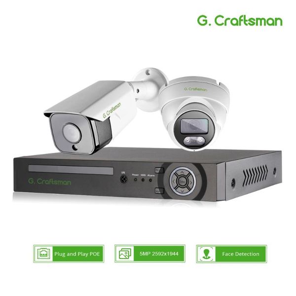 

xmeye 2ch kits security system 5mp face detection poe ip camera sony 335 audio waterproof cctv video surveillance ai onvif nvr