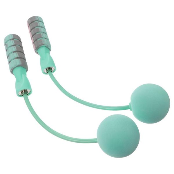 

blue ropeless jumping rope with two weighted balls indoor skipping rope