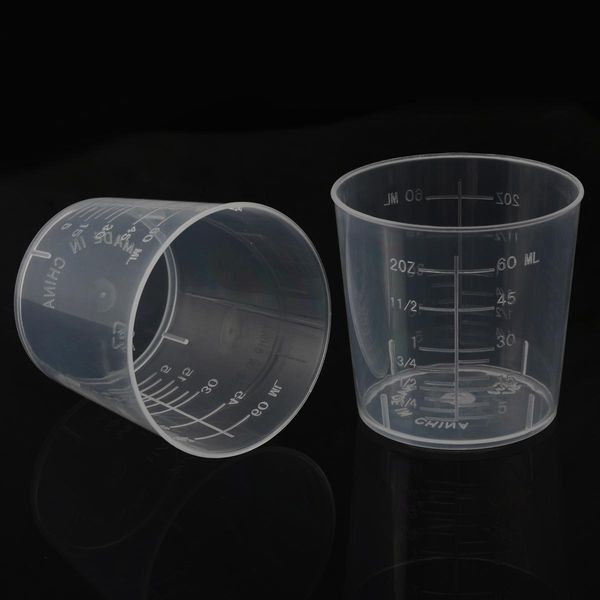 

10pcs 60ml plastic transparent measuring cups with scale surface liquid container kitchen tool supplies 10pcs 60ml bbyseg