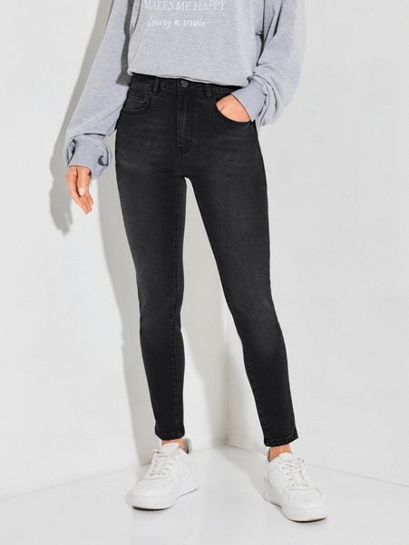 

petite slant pocket skinny jeans m0ze#, Blue