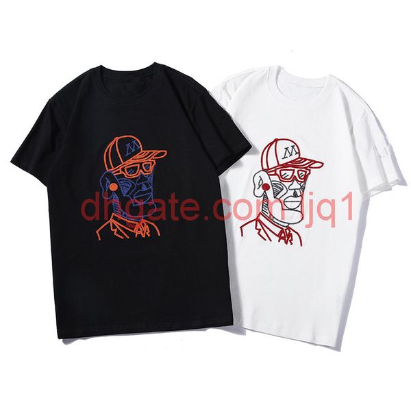 

19ss mens stylist t shirt comfortable cotton women casual sport short sleeve mens round neck sport tees black white 2 colors