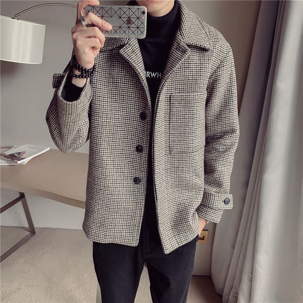 

2021 men's blouse new fall thin sheer wool fashion jacket youth clothing svdz, Tan;black
