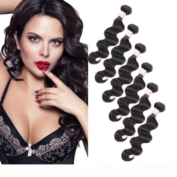 

brazilian virgin human hair weaves dhgate body wave wet and wavy human hair extension peruvian malaysian indian cambodian mongolian, Black
