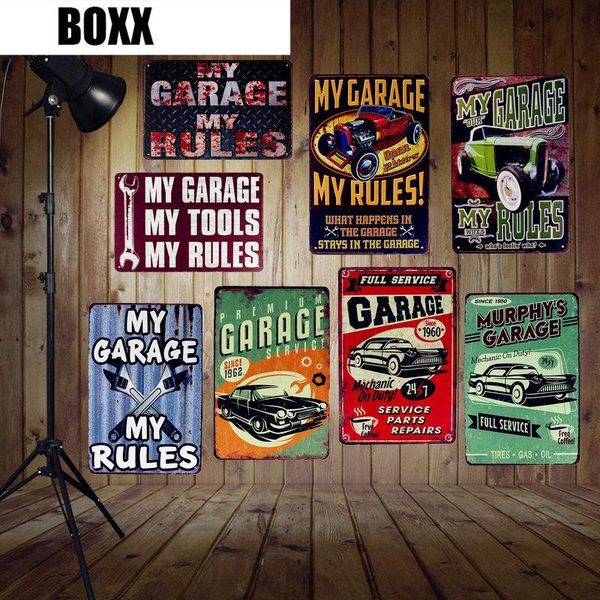 

my garage my tools my rules vintage home wall decor pub bar house car gas oil retro tin poster hanging plate metal signs