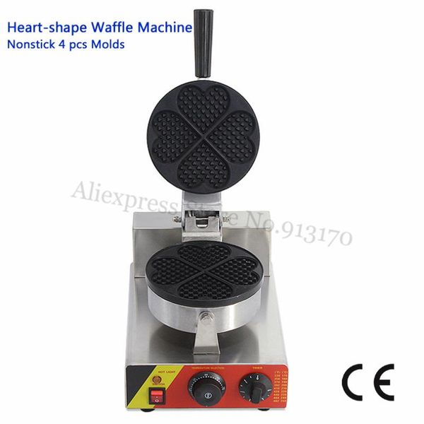 

nonstick heart-shaped waffle maker commercial waffle machine 5 leaf heart moulds 220v/110v 1500w
