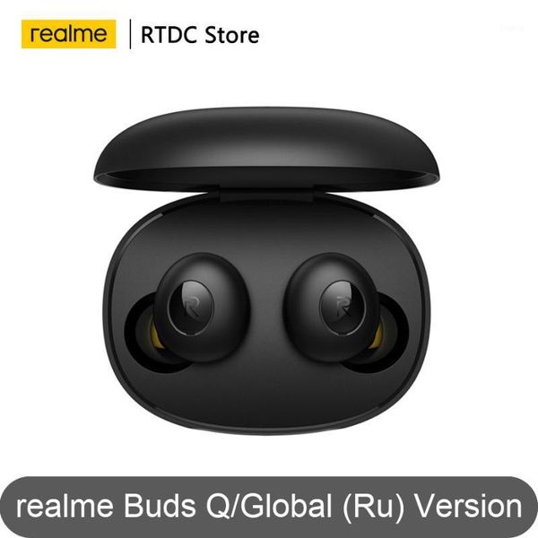 

global version realme buds q wireless earphones bluetooth tws 400mah battery charger box bluetooth 5.0 open-up auto light 3.6g1