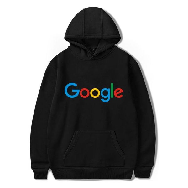 

google hoodies повседневная зима google одежда google print o шея хлопок логотип капюшон падение доставки хорошего качества, Black