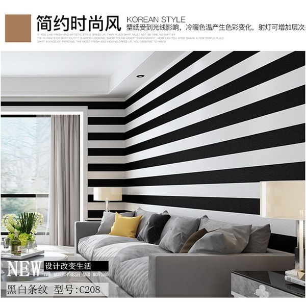 

korean style 40cmx10m pvc black white striped self adhesive wallpaper waterproof wall stickers for bathroom furniture home decor f bbytgs