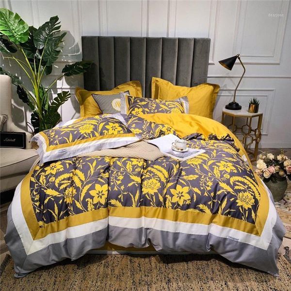 

30 luxury egypt cotton fashion printed bedding set multicolor stitching duvet cover bed sheet pillowcases  king size 4pcs1