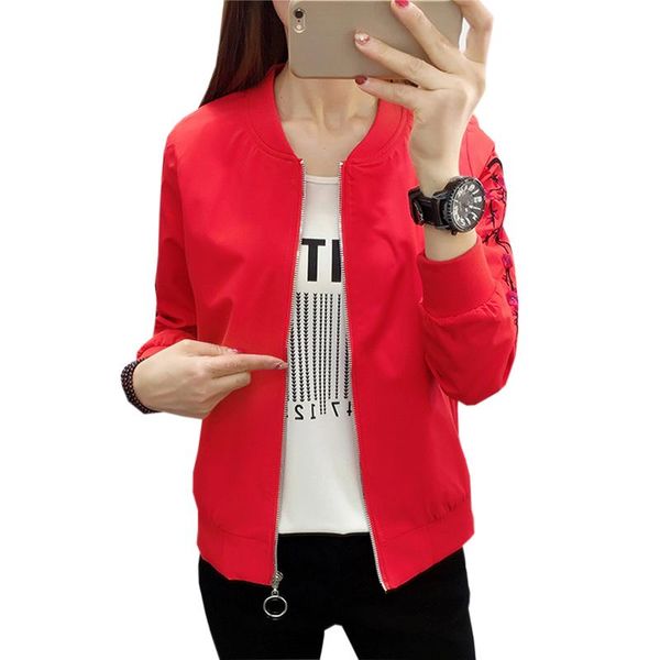 

women's jackets plus size casual female baseball coats 2021 autumn women jacket flower print girl long sleeves loose coat fp1312, Black;brown