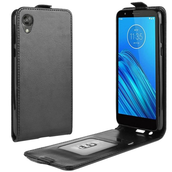 

for motorola moto e6 crazy horse vertical flip leather protective case