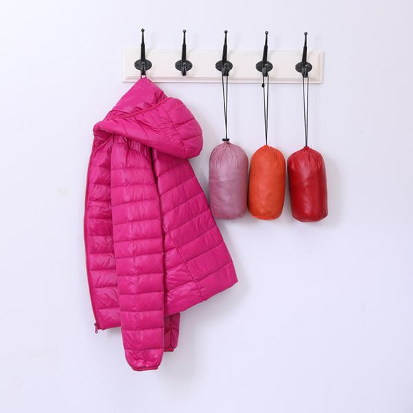 

large size s-8xl winter women ultralight thin down jacket white duck down hooded jackets long sleeve warm coat female outwear q1215, Black