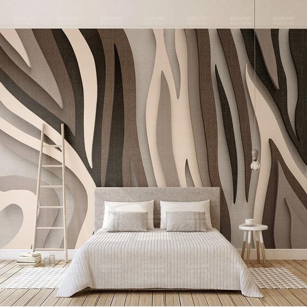 

european retro striped cloth 3d wallpaper gray lines p wall murals living room bedroom background wall painting 3d fresco