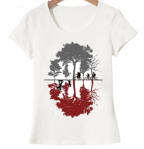 

2018 nouveau été femmes manches courtes étranger volé mon vélo horreur t-shirt étranger choses conception décontracté hauts mi, White