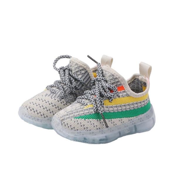 

child sport shoes spring luminous fashion breathable kids boys net shoes girls sneakers with light running shoes sqcbbn, Black