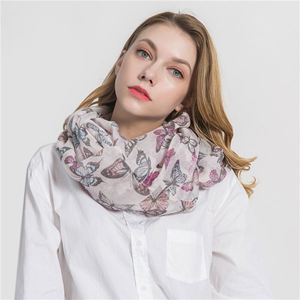 

fashion women's simple and versatile butterfly neck for outdoor travel comfortable balinese yarn neck, Blue;gray