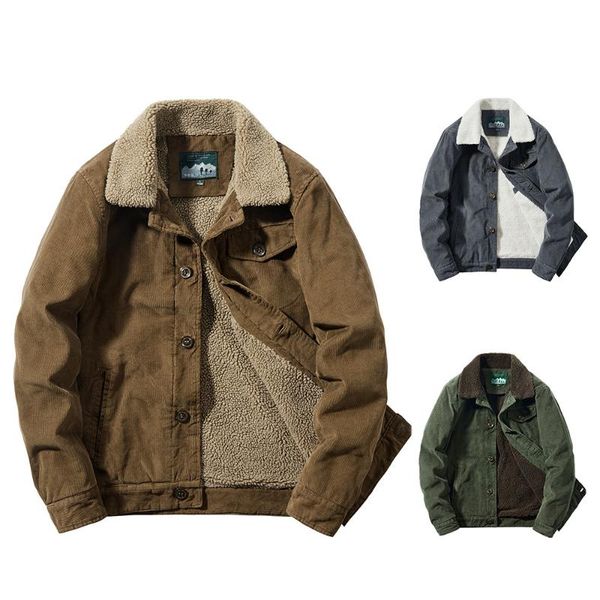 

autumn and winter men's cotton-padded jacket casual plus velvet lapel padded jacket cotton-padded plus size, Black