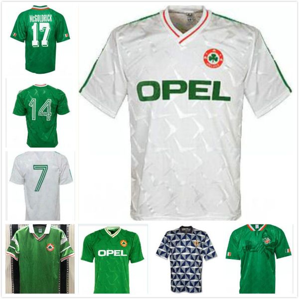 

retro 1990 1992 1994 ireland home away soccer jerseys keane mcgoldrick retro football shirt s-2xl, Black;yellow