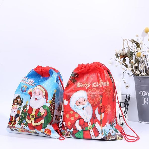 

christmas decorations santa claus drawstring big backpack gift candy bag kids year banquet stockings gifts holders home xmas party1