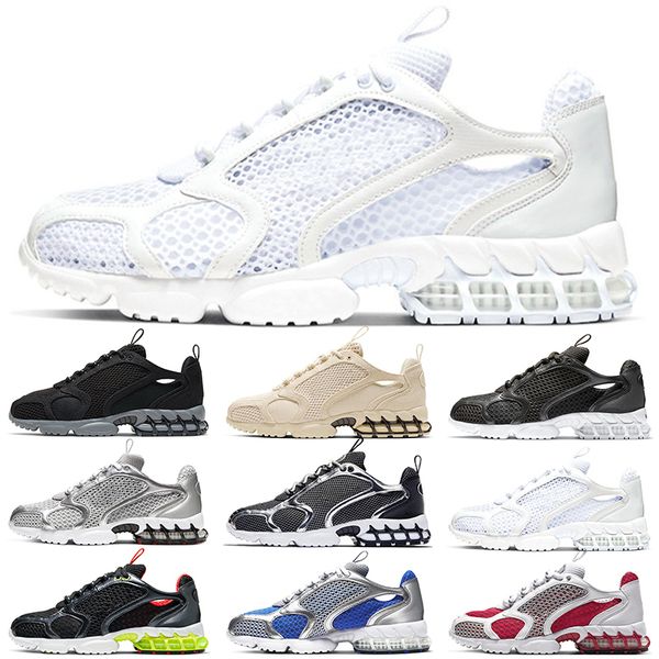 

2 spiridon caged men women running shoes mens trainers pure platinum newsprint triple white high sports sneakers size 36-45, White;red