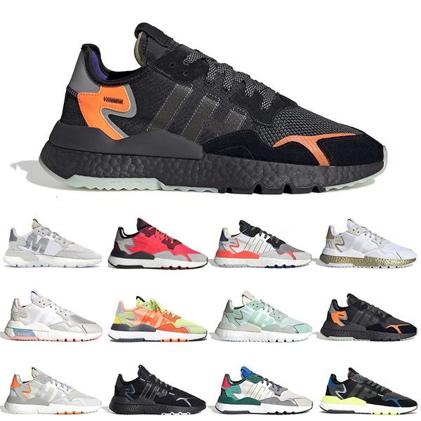 

discount nite jogger running shoes women men reflective triple black white orange volt beige mens trainers sports sneakers outdoor tennis, White;red
