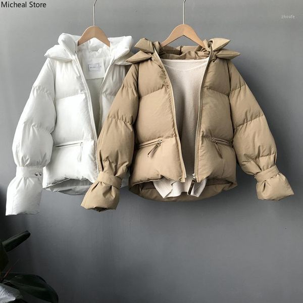 

new 2018 winter design features a solid color cotton-padded jacket hooded long sleeve cotton-padded women's coat1, Black