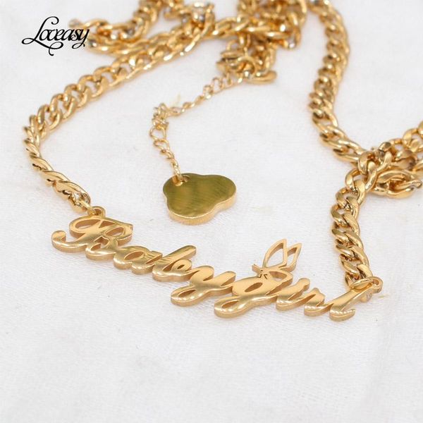 

chains baby girl necklace babygirl name letter pendants stainless steel birthday gift girlfriend jewelry, Silver
