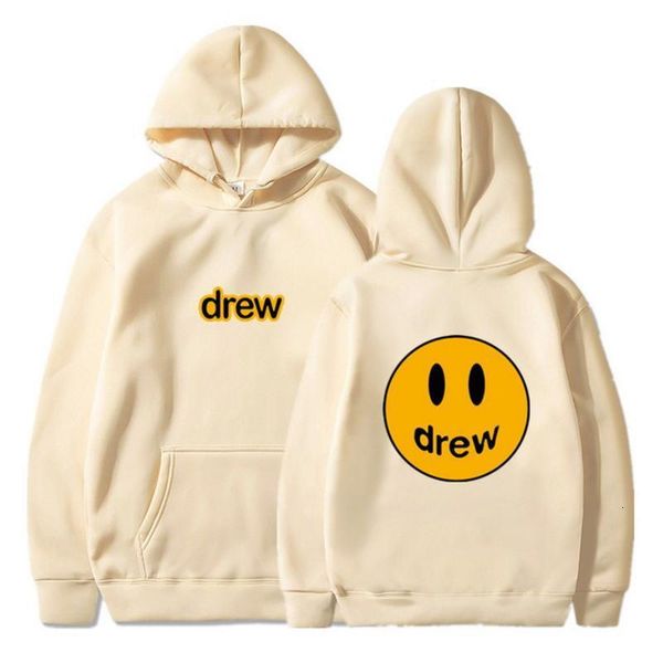 

hip hop 2021 winter drew hoodies men women couples draw smile face printed hoodedis sweatshirts, Black