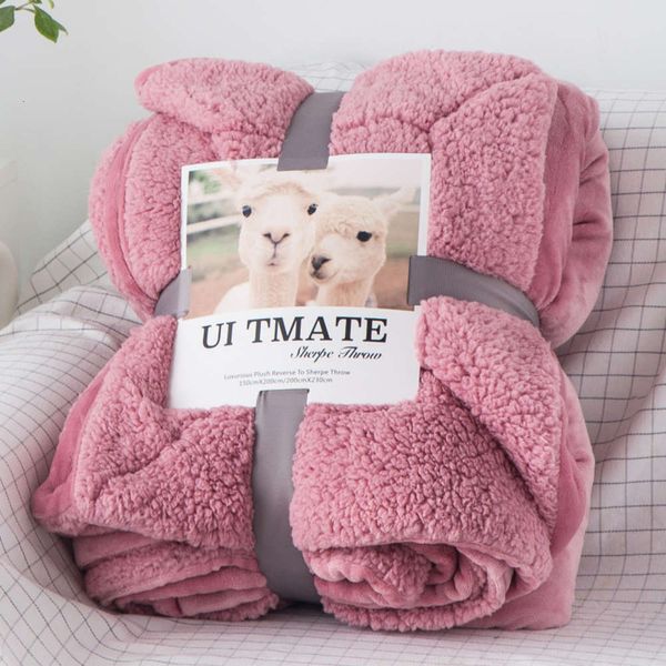 

double layer quilt flannel thickened winter warm nap blanket coral cashmere sheet