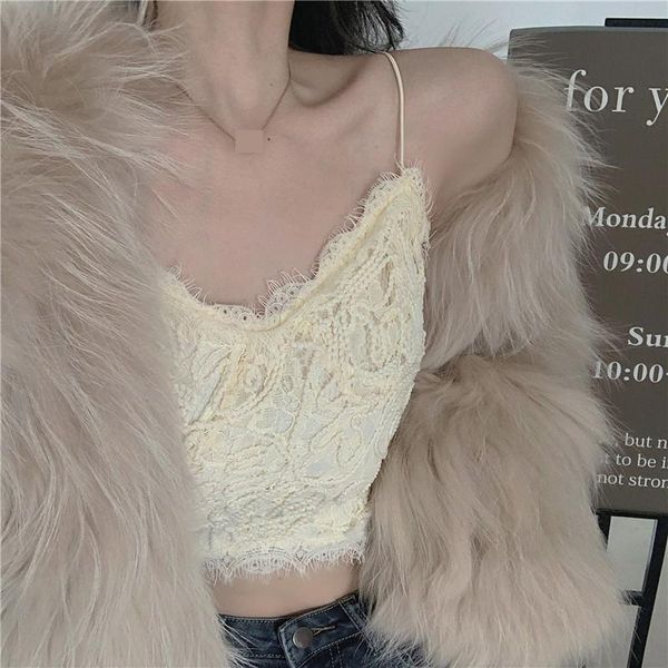 

fashion new women lace sleeveless solid unpadded bralette bra bustier zipper back club crop tank, Black;white
