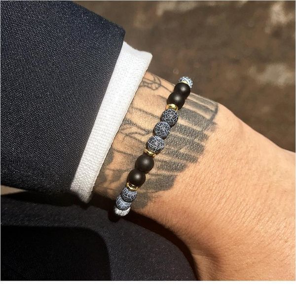 

natural stone bracelets for women men fashion geometric simple classic 6mm charm bracelets bangles charms jewelry frien qyloqv, Black