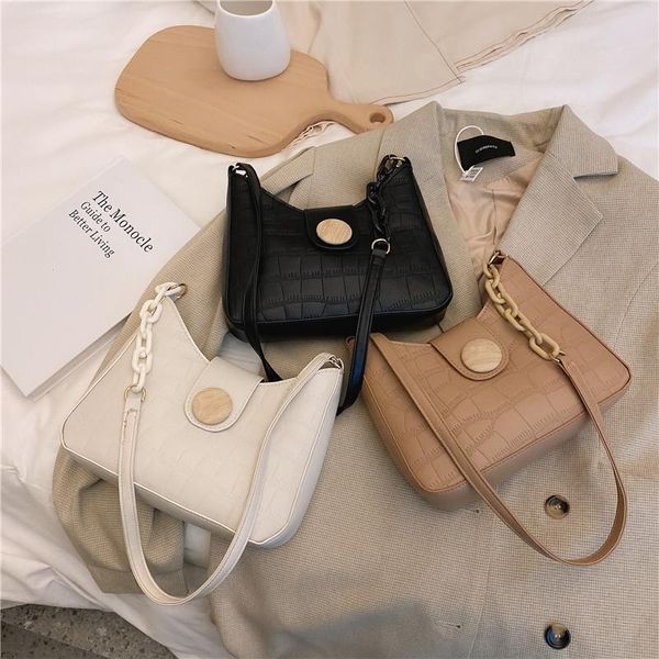 

fashion shopping women khaki shoulder bag lady solid leather bag messenger handbag female casual simple hobos bags